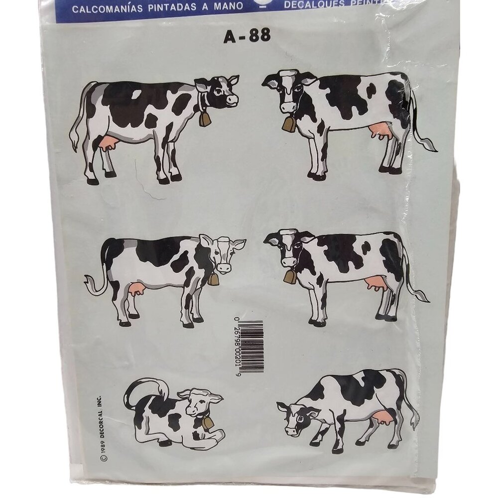 Handpainted Cow Decals By Decorcal A-88  - Six Count small size